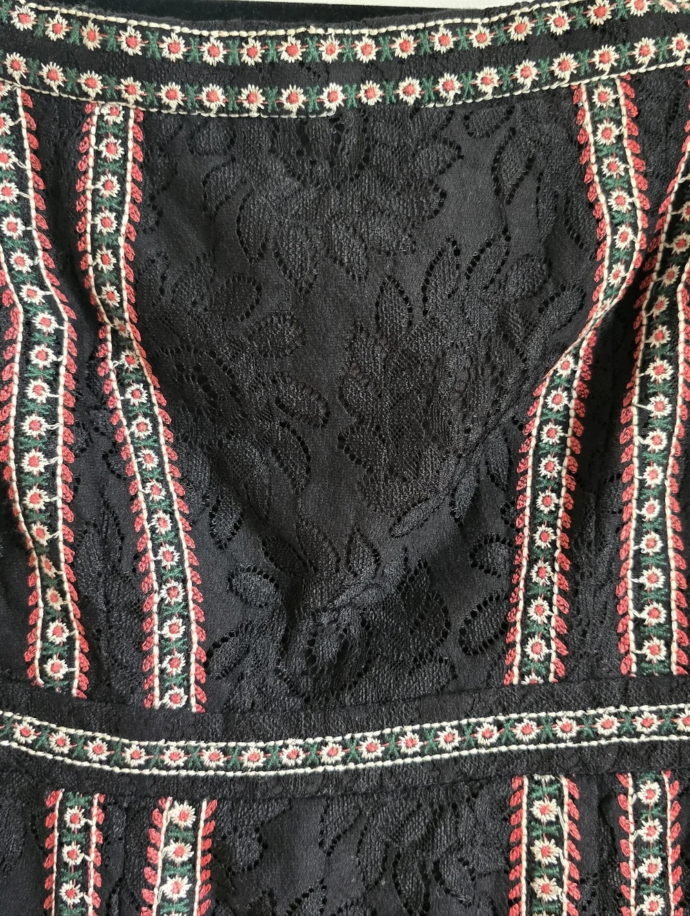 Anthropologie Champagne & Strawberry  Black Lace Embroidered Long Sleeves. - Picture 5 of 6